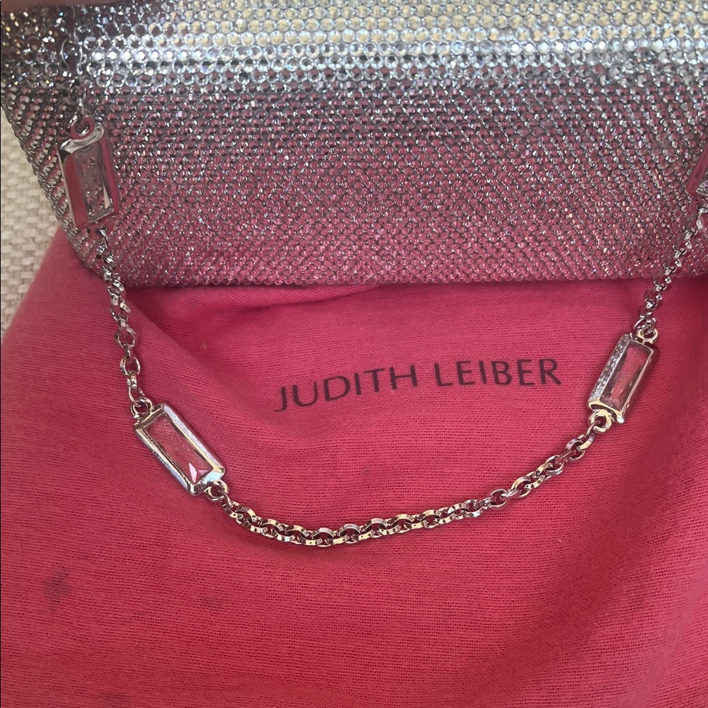 Judith Leiber Sparkling Silver Clutch. 6.5x3.5 - Picture 6 of 9